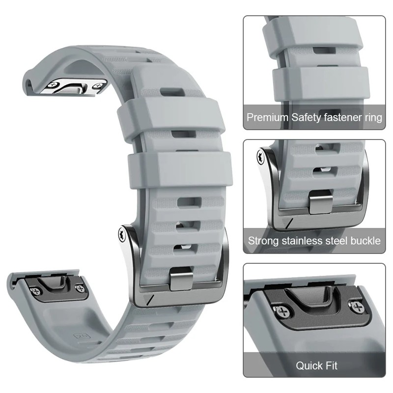 QuickFit Silicone For Garmin Fenix 7S 7 7 Pro 6 5 5S Pro Epix Gen 2 Band Strap