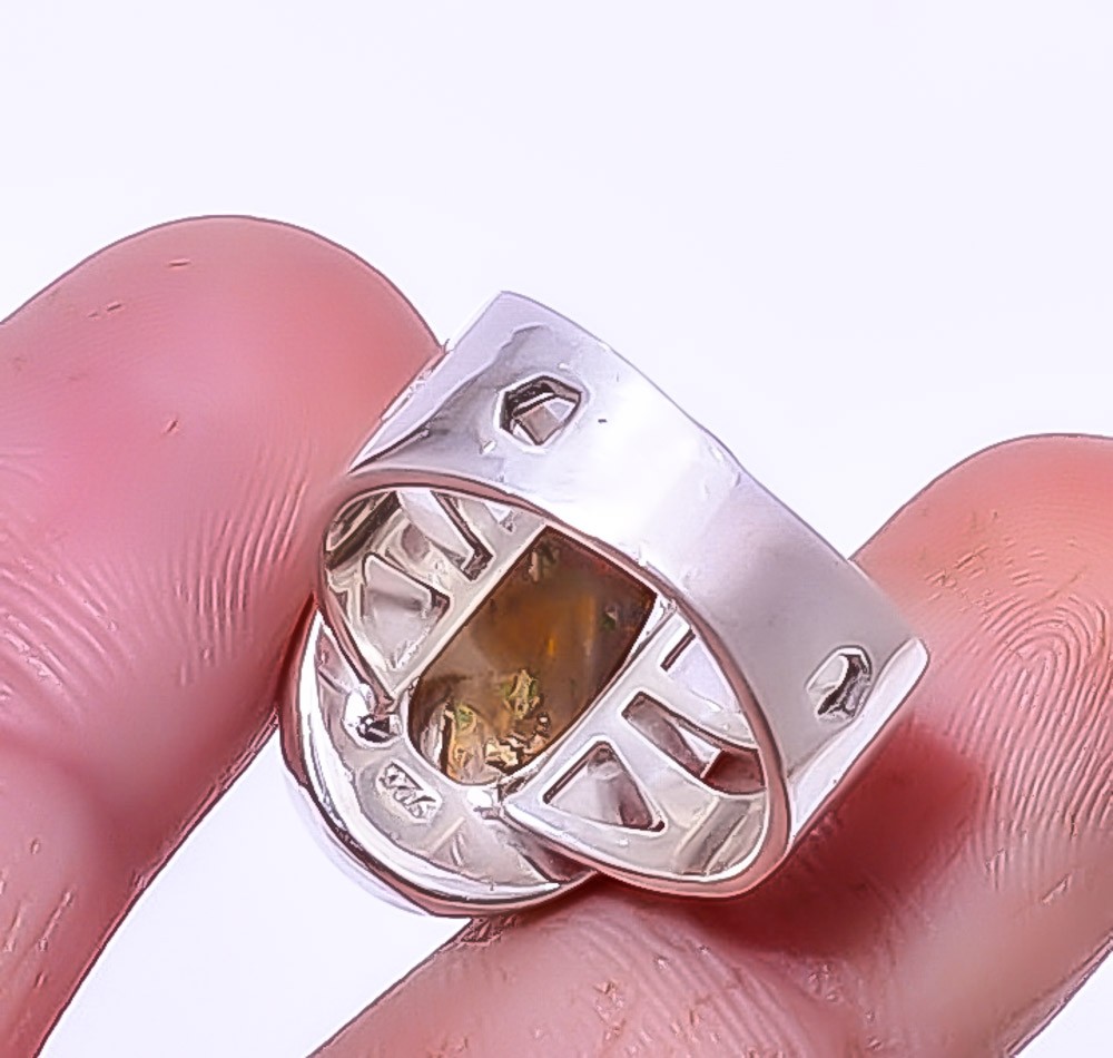 Brecciated Mookaite – Australia 925 Silver Plated Jewelry Ring s.6 A319