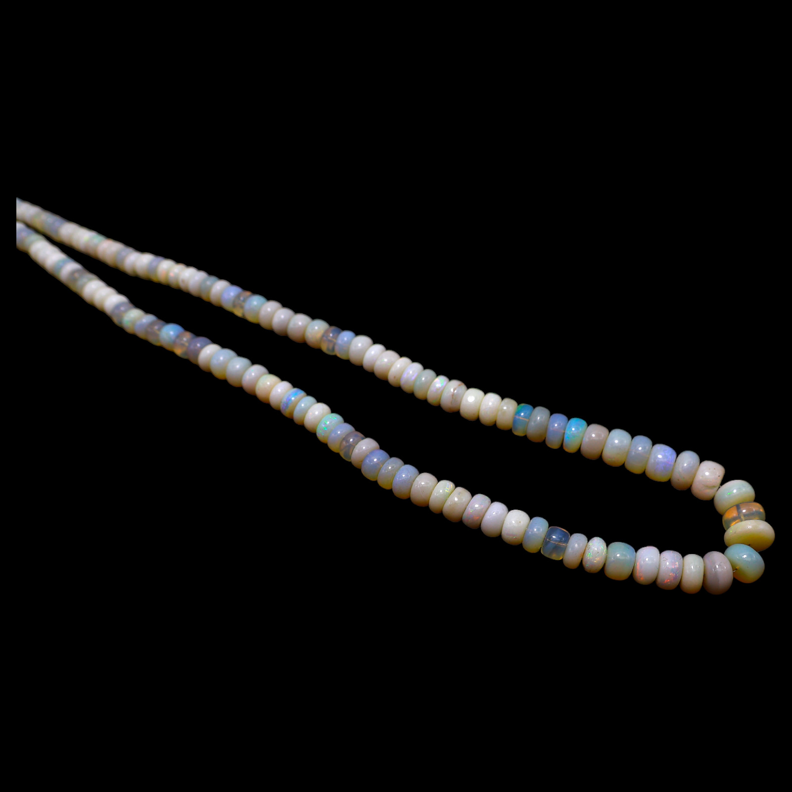Smooth Multi Color 5X9 MM Fire Opal Beaded Not Applicable Rondelle Boho Necklace