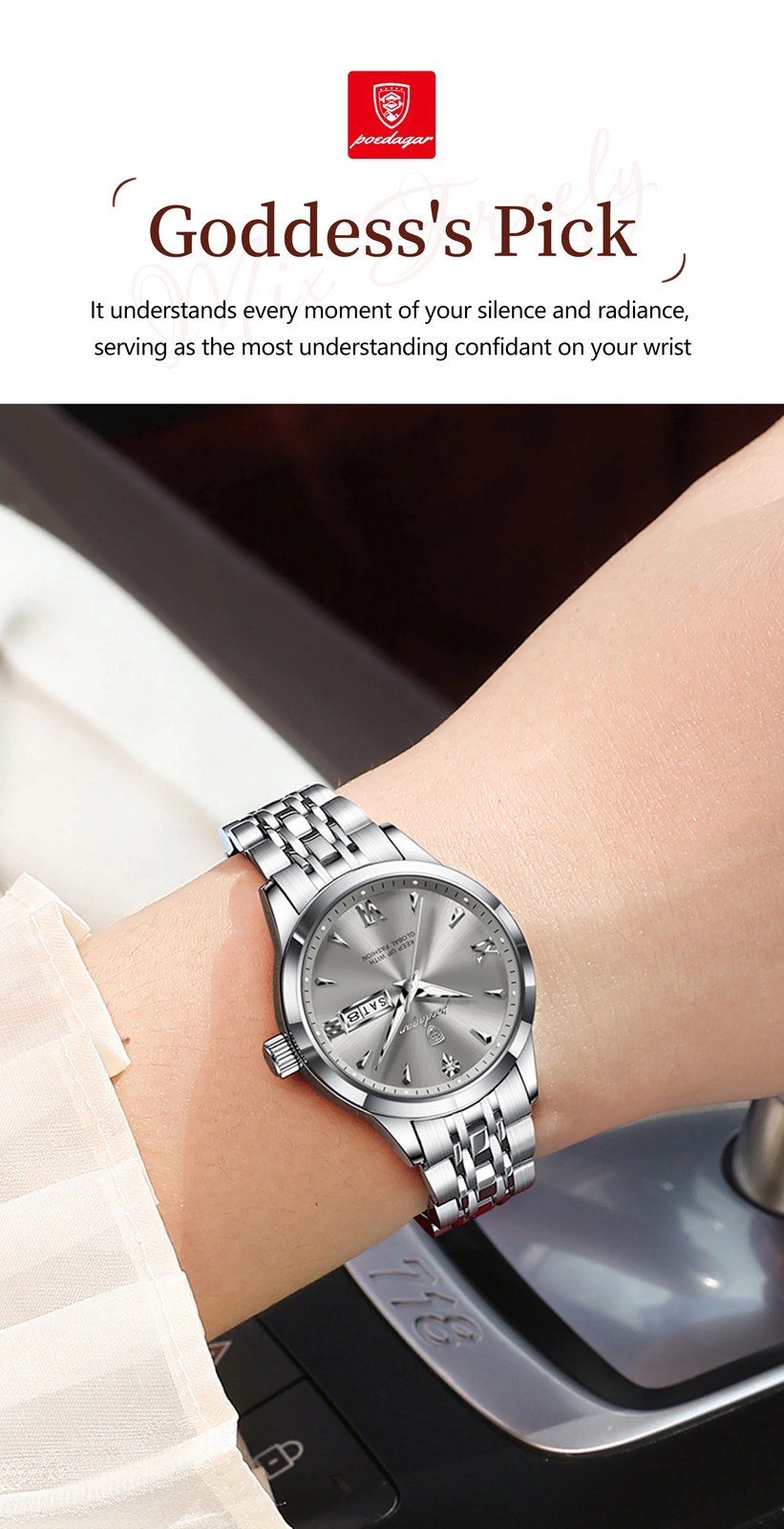 Watch For Woman Waterproof Luminous Date Week Ladies Watch