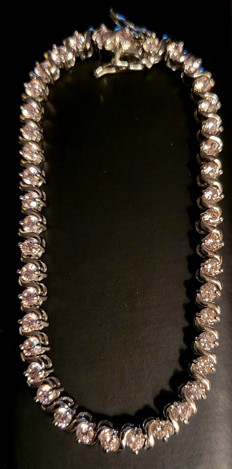 NEW Sterling Silver Tennis Bracelet Pink Topaz DW Thailand 14g