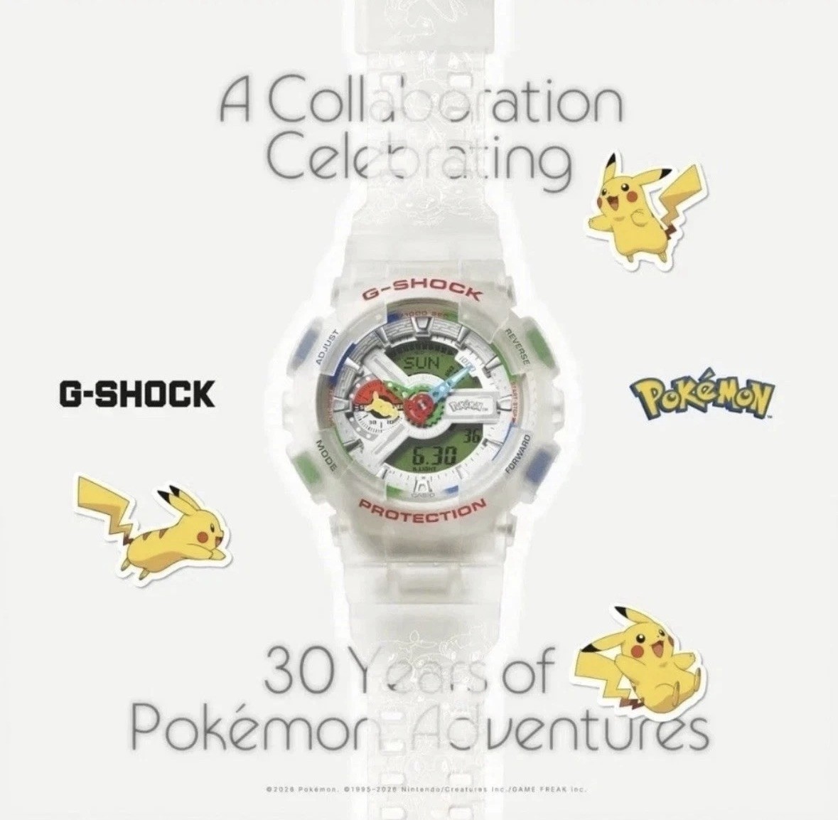 CASIO Pokémon x G-SHOCK GA-110PKM-7AJR 30th Anniversary✅✨