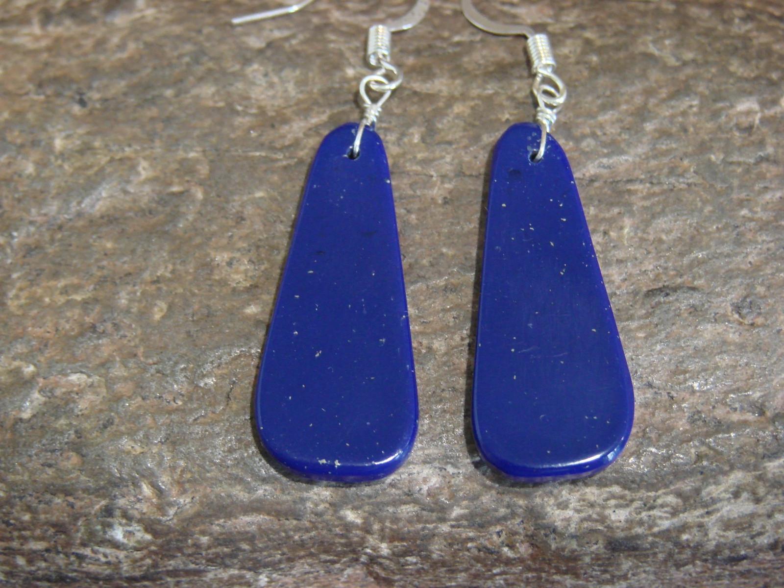 Native American Sterling Silver & Lapis Slab Earrings – Garcia