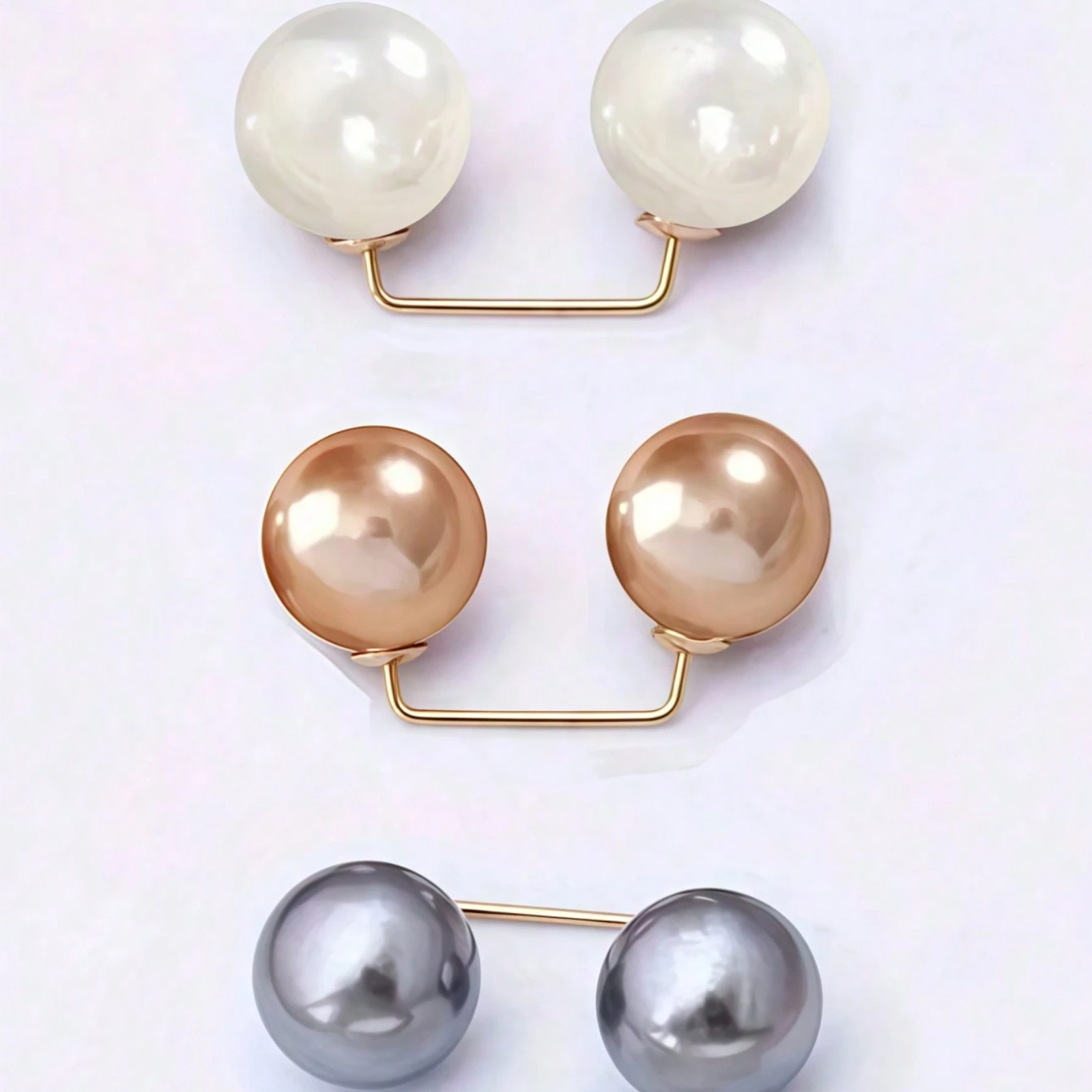 Faux Pearl Brooch Pins 3p Women Pearl Pin Sweater Shawl Clips DIY Craft Supplies