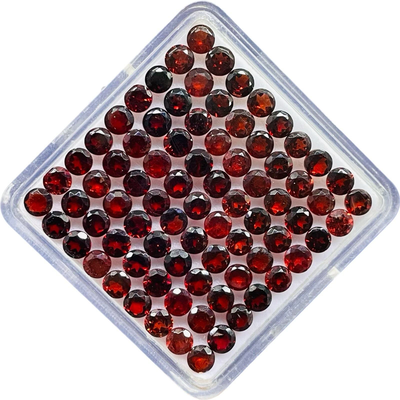 50 Pcs Natural Mozambique Garnet 4mm Round Cut Loose Untreated Gemstones Lot