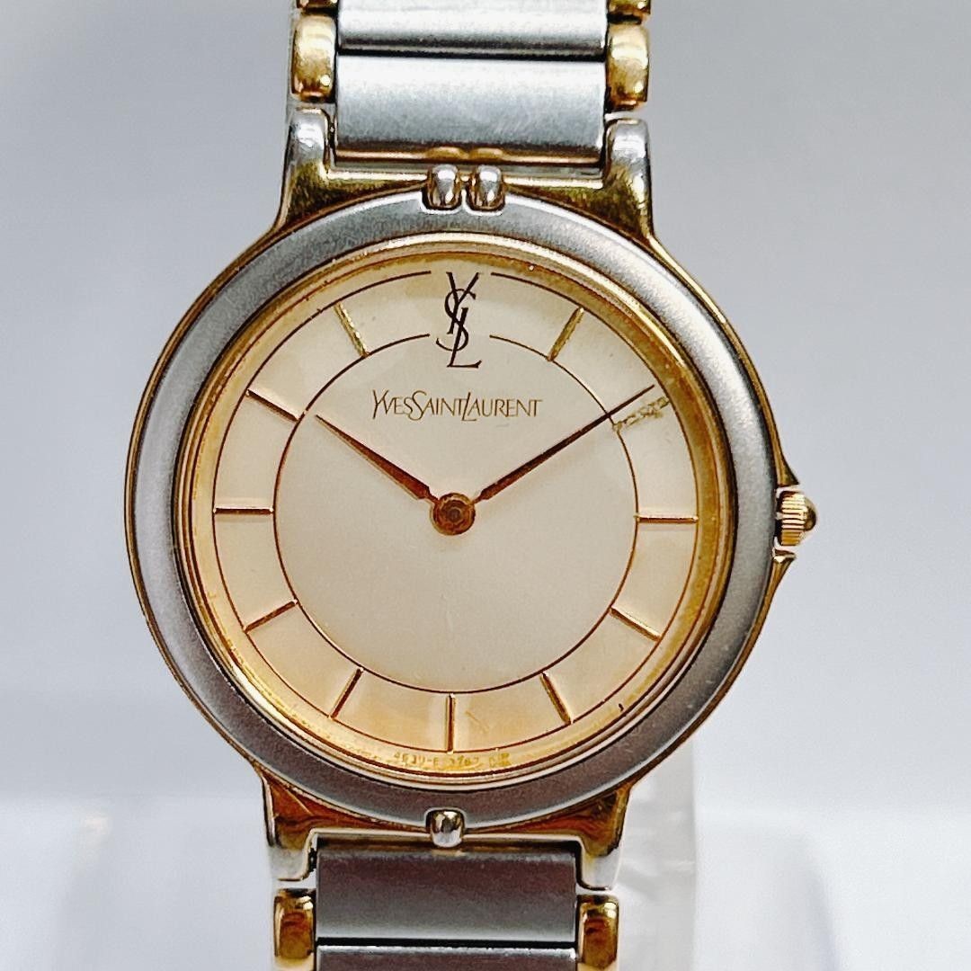 Yves Saint Laurent Ladies Watch Working 00s 4620 E62267 YSL Gold Dial Quartz