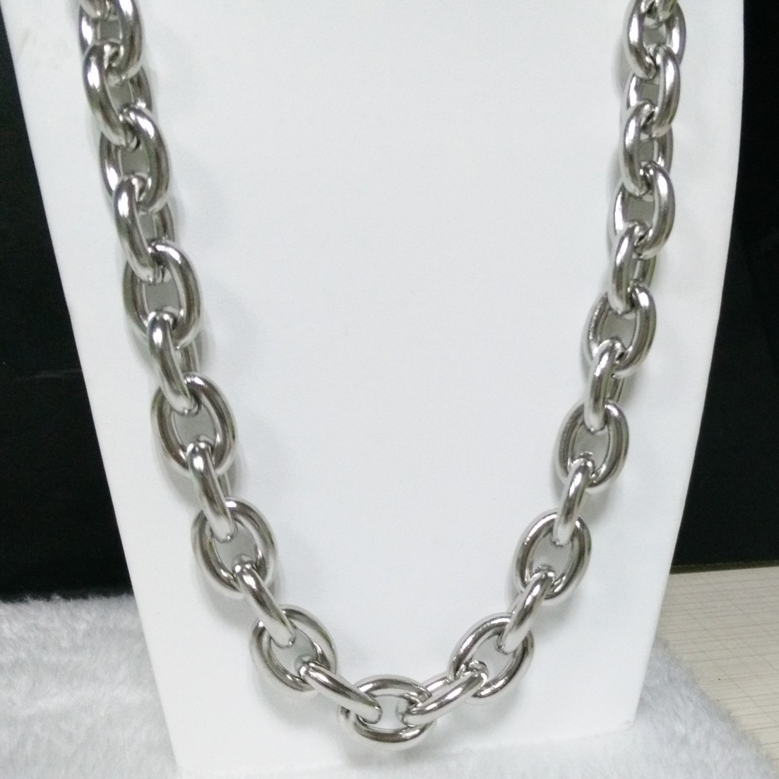 11/13/15mm Silver/Gold/Black Stainless Steel Rolo Oval Link Chain Necklace Gift