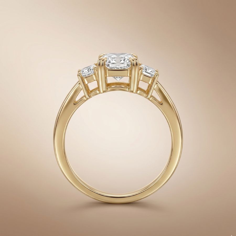 1.50Ct Radiant-Cut VS1 Lab Grown Diamond Wedding Engagement Ring 14k Yellow Gold