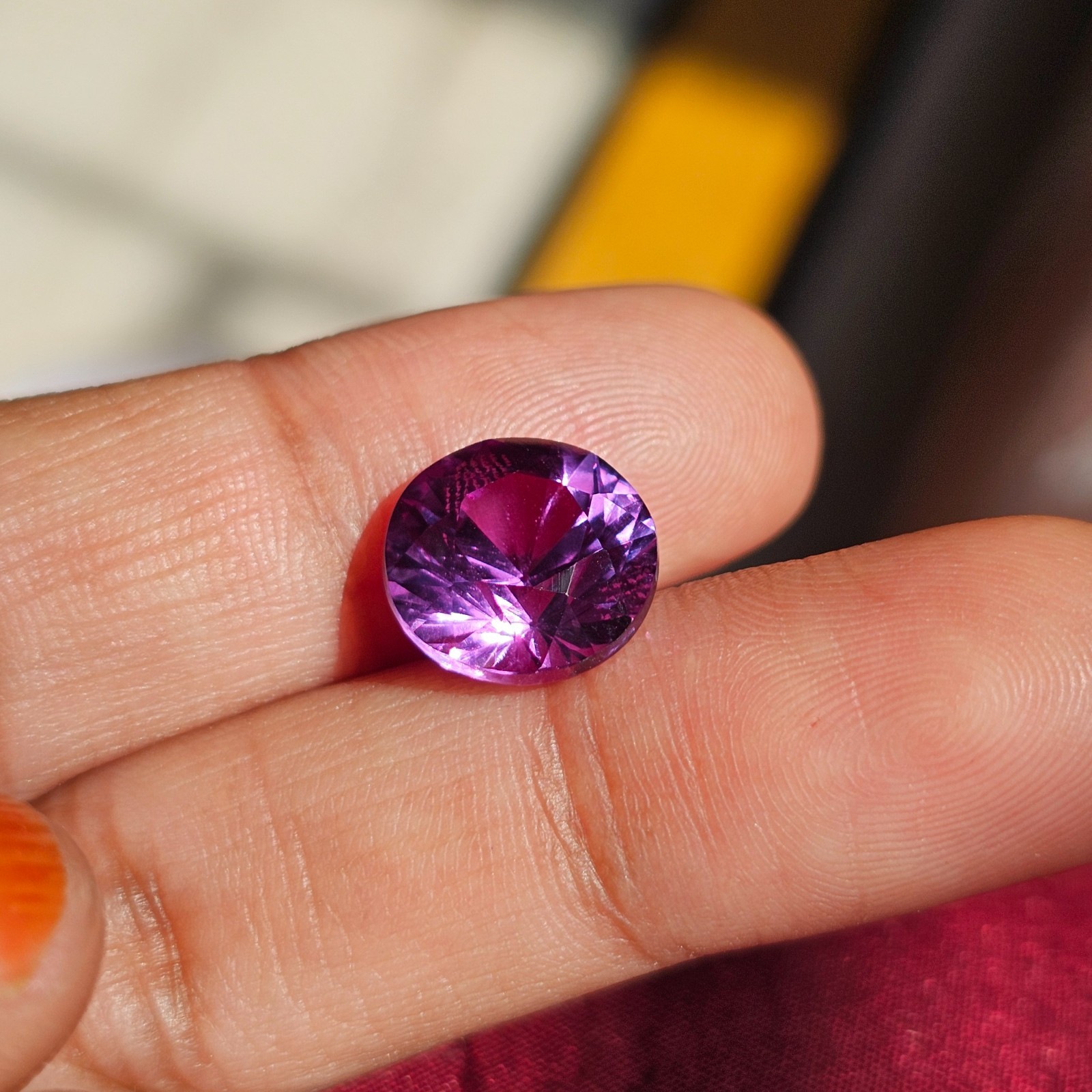 2 Pcs 8.5 Ct each Purple Sapphire Round Cut Loose Gemstone 10mm Ring Ston
