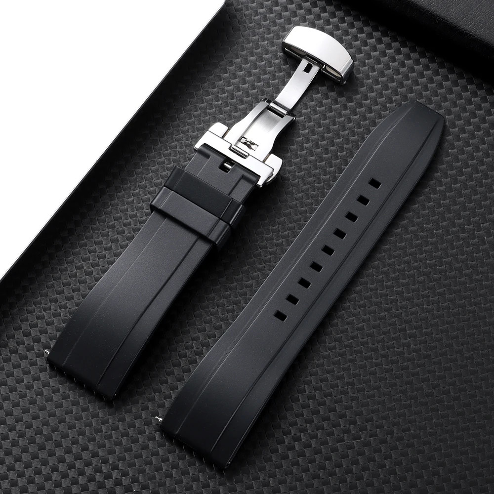 Waterproof Silicone Watch Strap 20mm 22mm 24mm Wrist Band Yellow Rubber Bracelet