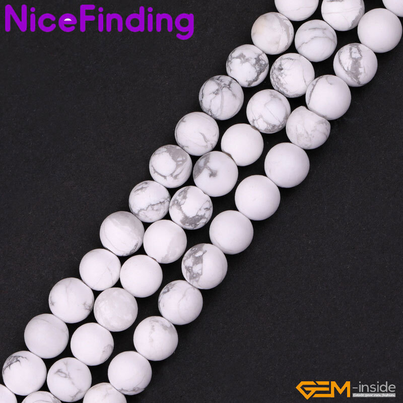 Howlite Jasper Chakra Matt Natural Round Beads For Jewelry Making 15″ Strand