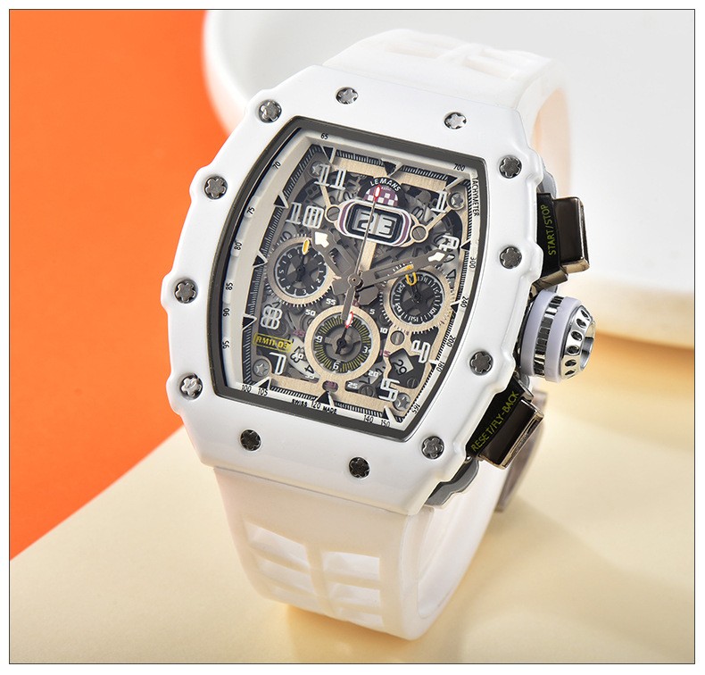 White Richard Fashion Style Rapper Mille Colorful Deal Skeleton Multicolor Watch