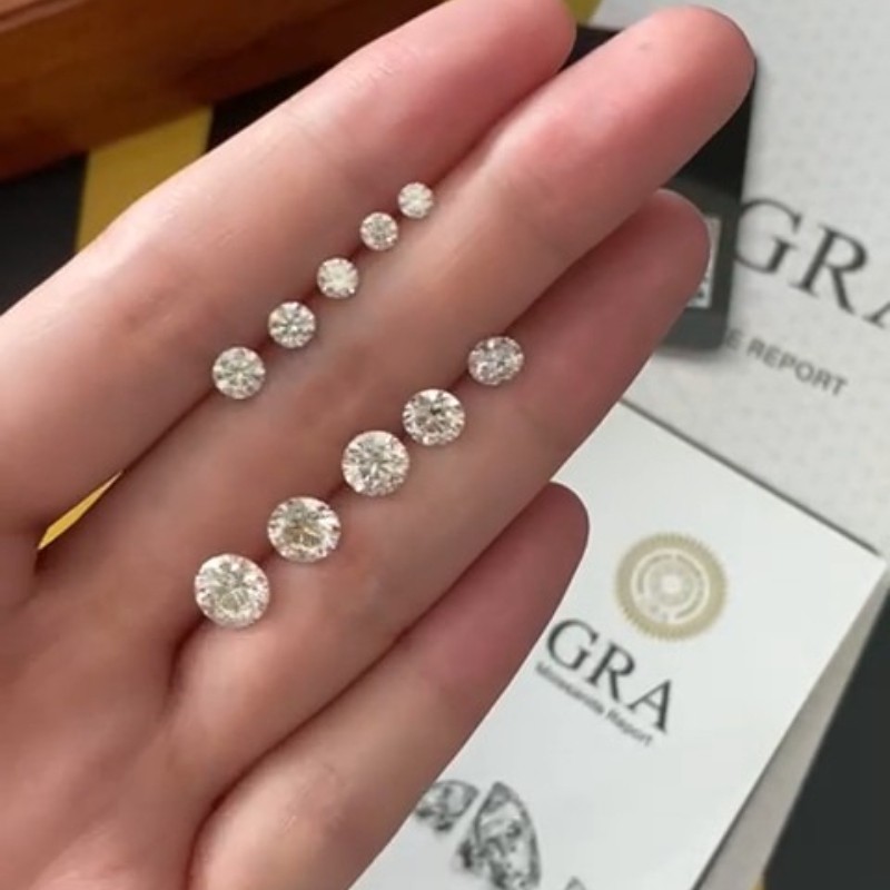 0.1-5ct GRA Certified D Color Loose Moissanite VVS1 Round Cut for Jewelry Making