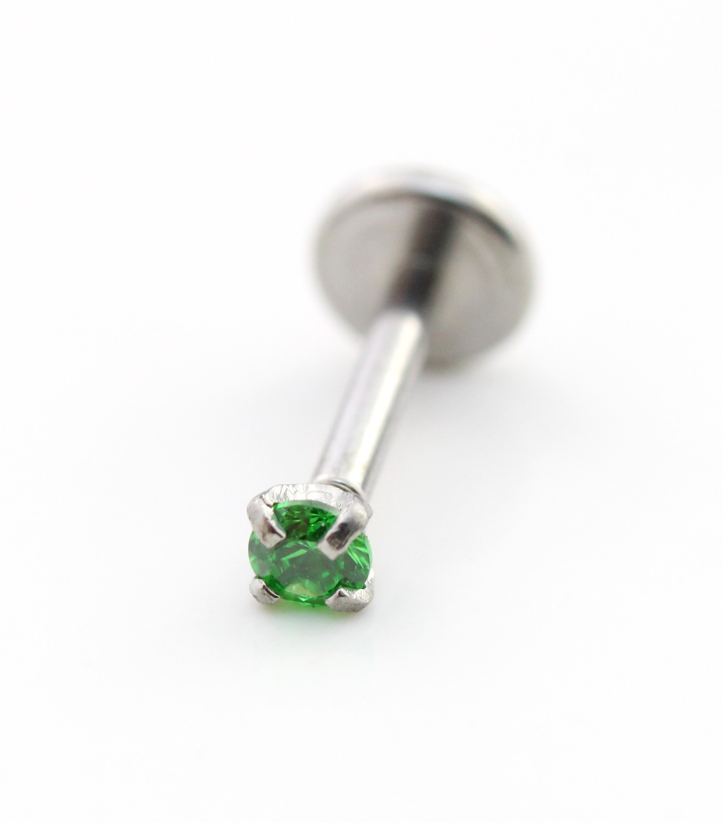 Green Flat Back Threadless Stud Earrings Cartilage Piercing Tragus Jewelry Studs