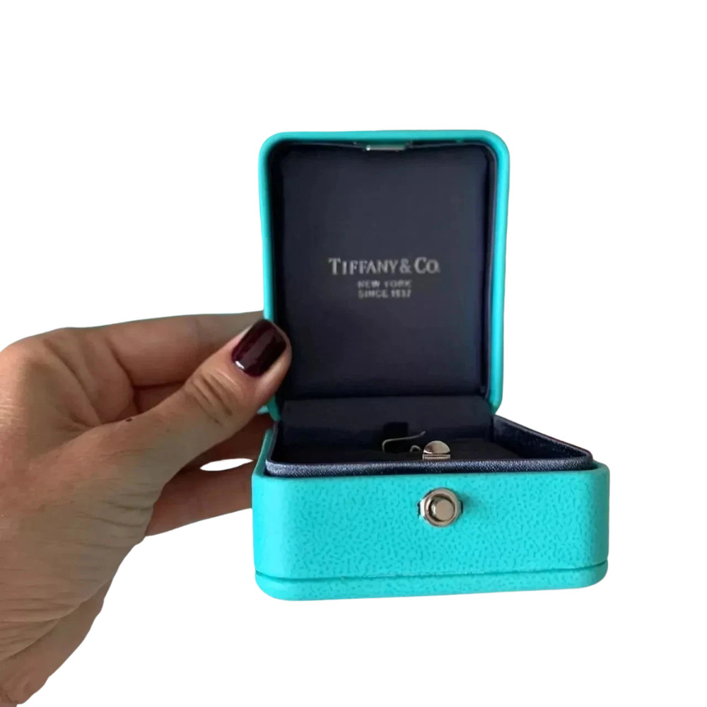 TIFFANY & CO. BLUE LEATHER PRESENTATION NECKLACE GIFT BOX, CASE, AND BAG
