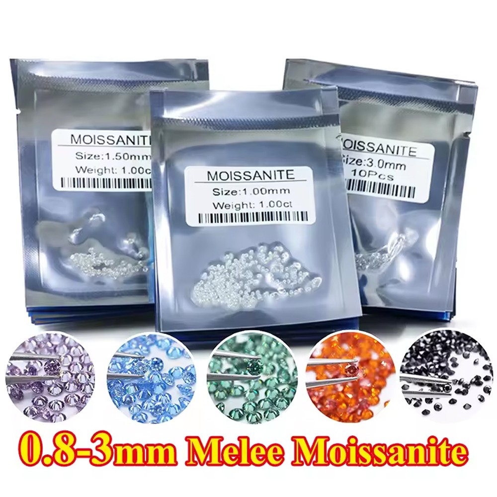 Wholesale 1CT Loose Moissanites Stone Small Size 0.7mm~3.0mm GRA D VVS1 Gemstone