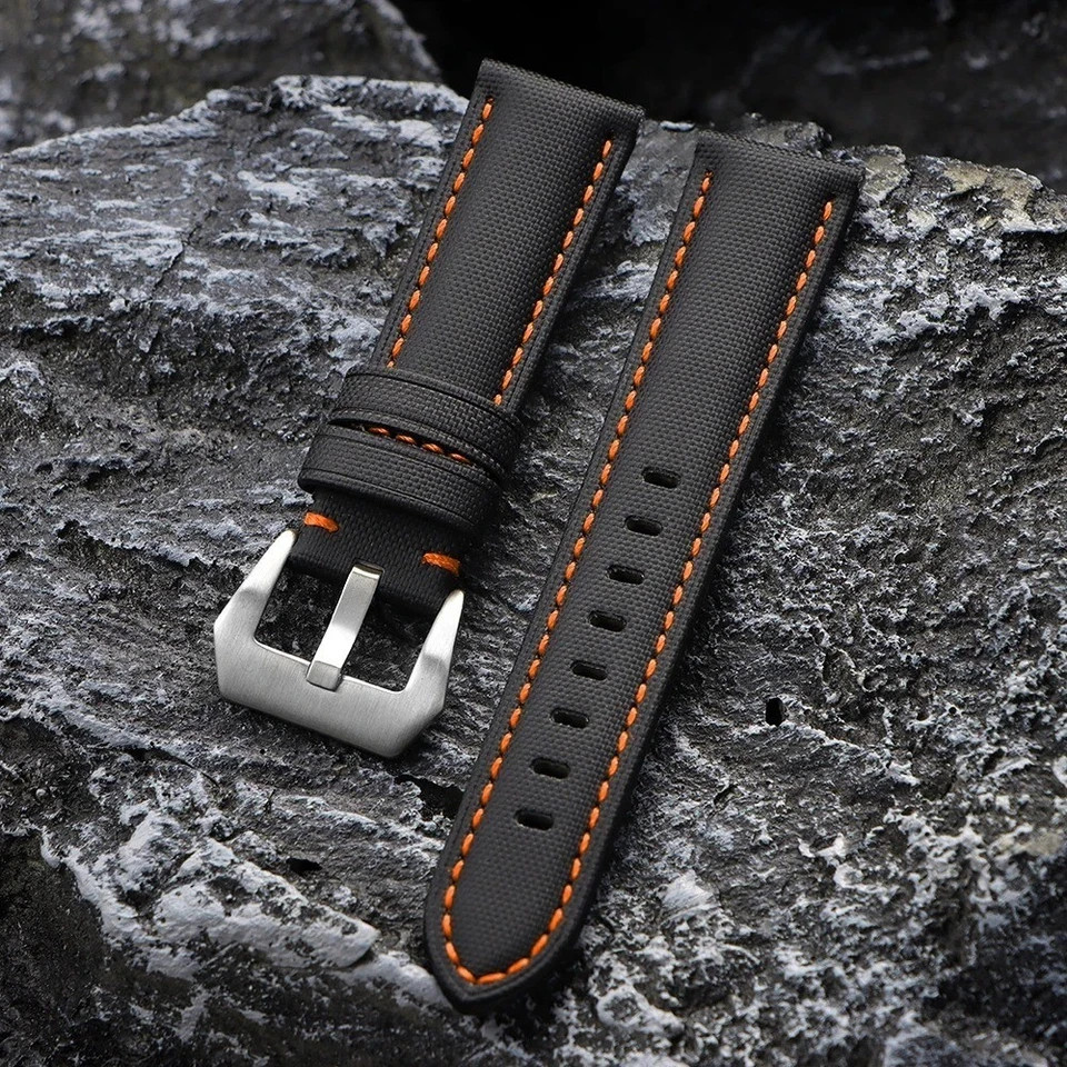Genuine Sailcloth Watch Band 20mm 22mm 24mm 26mm Waterproof Quick Release Strap
