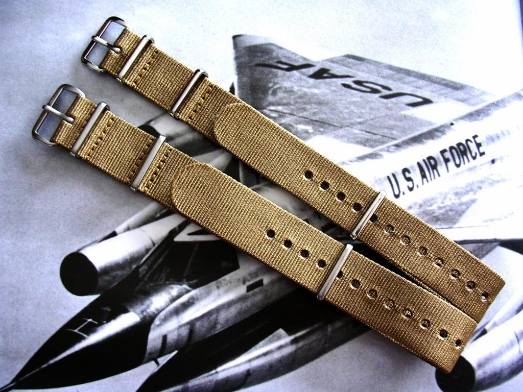 NATO G10 Khaki Brown Ballistic Nylon Military watchband strap IW SUISSE 18 20 22