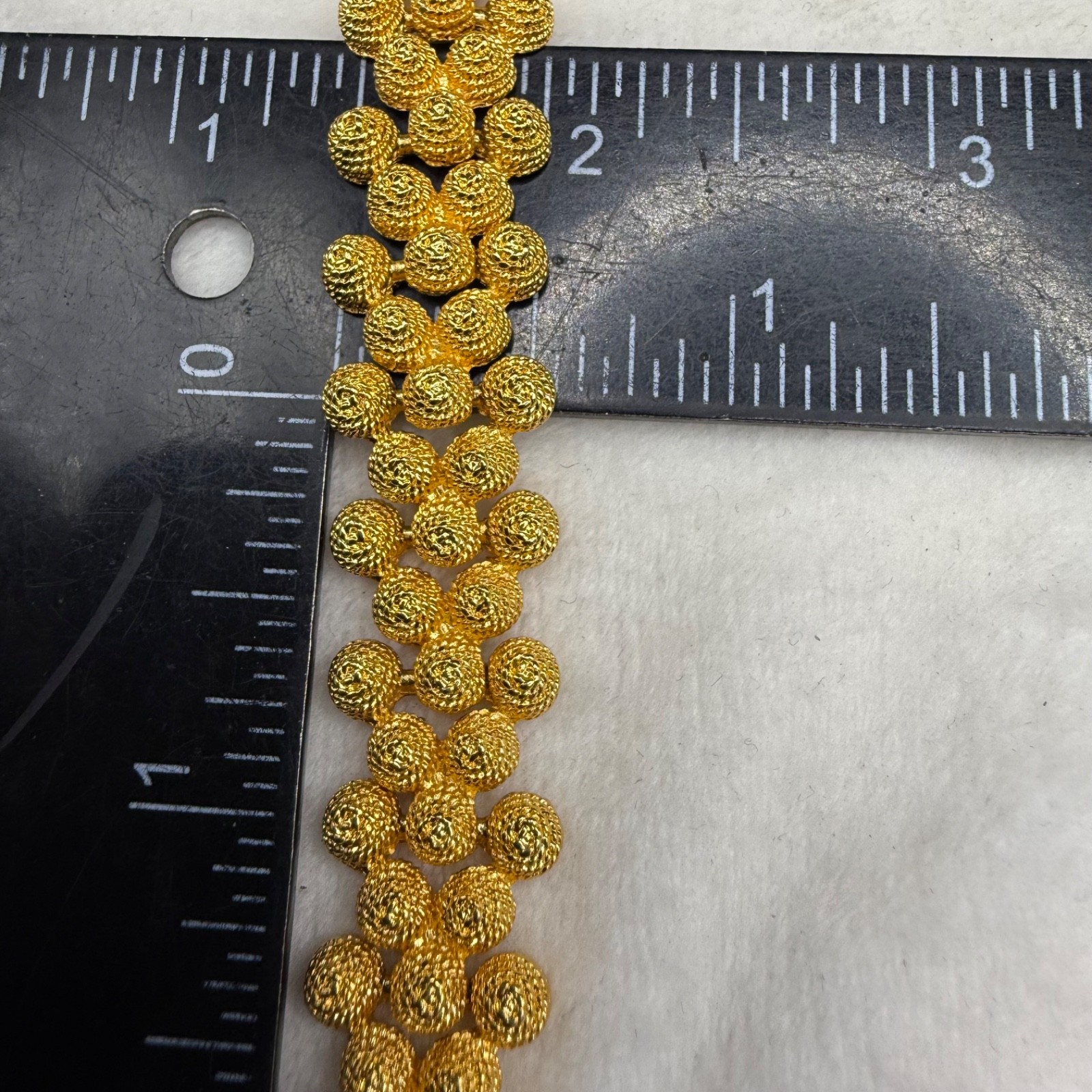 Vintage Bracelet Gold Tone Hazelnut Textured Popcorn 7”