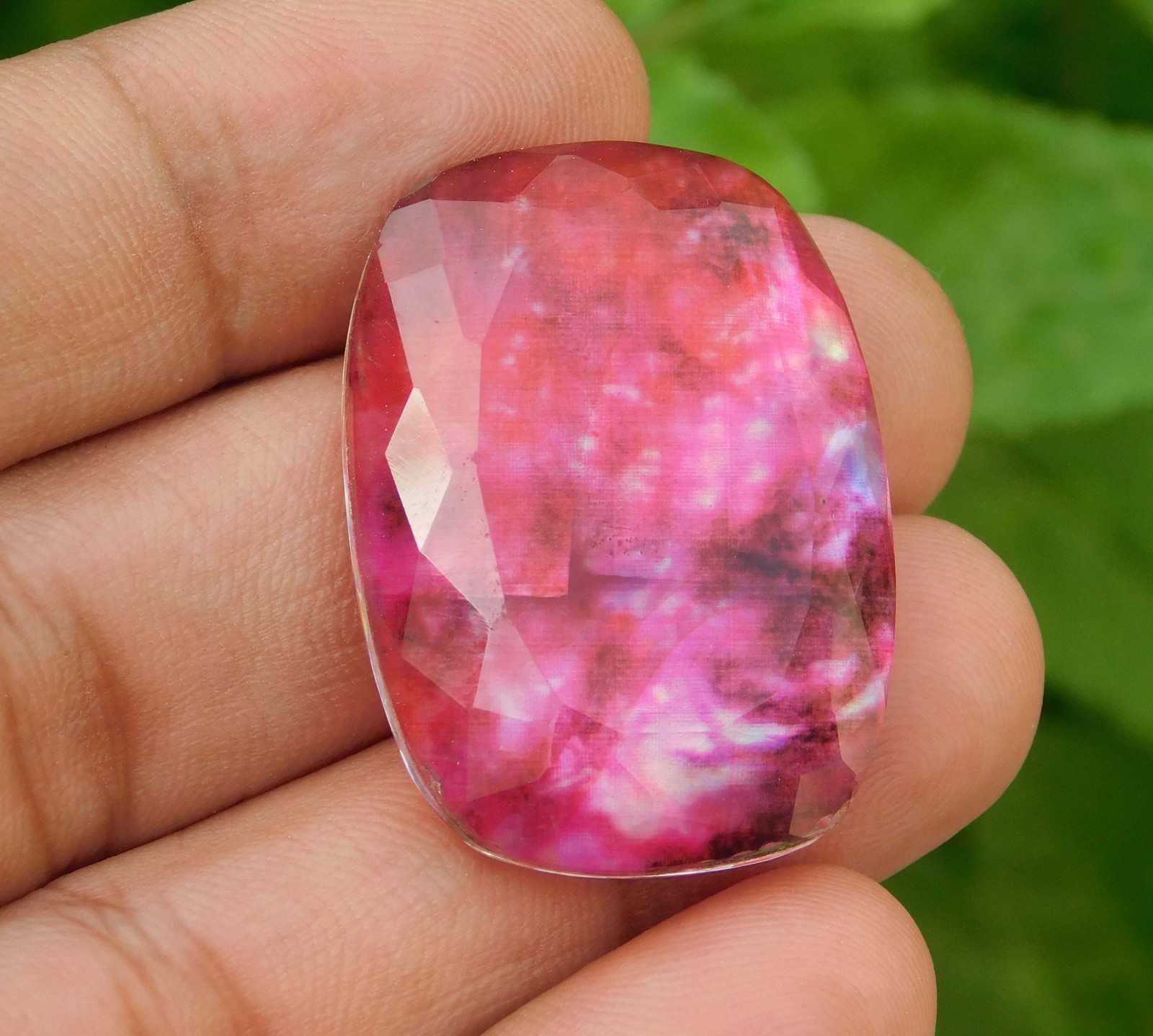 61.00cts. Huge Natural Cushion Canadian Fire Ammolite Loose Gemstone