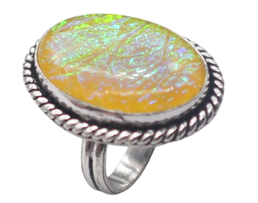 Austrilian Triplet Opal Natural Gemstone Silver Ring US Size-5.5 R 5022