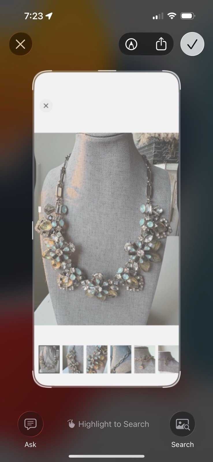Bella Jack Floral Rhinestone Statement Necklace Blue Yellow Adjustable Length