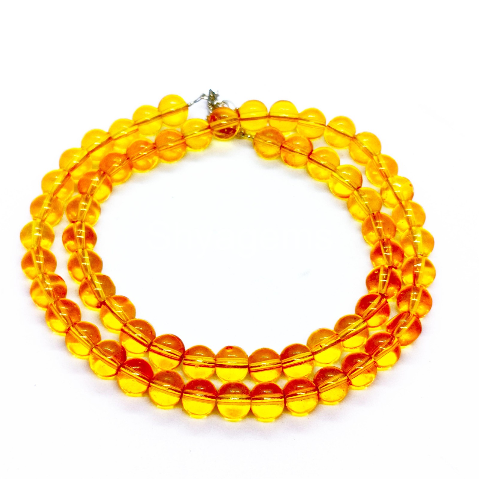 Yellow Citrine Beaded Necklace 8mm Round Beads, Natural Citrine Gemstone Beads