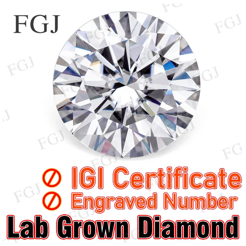 Lab Grown Diamond 0.1-5CT Without IGI Certificate HPHT CVD DEFG VVS-SI Diamonds