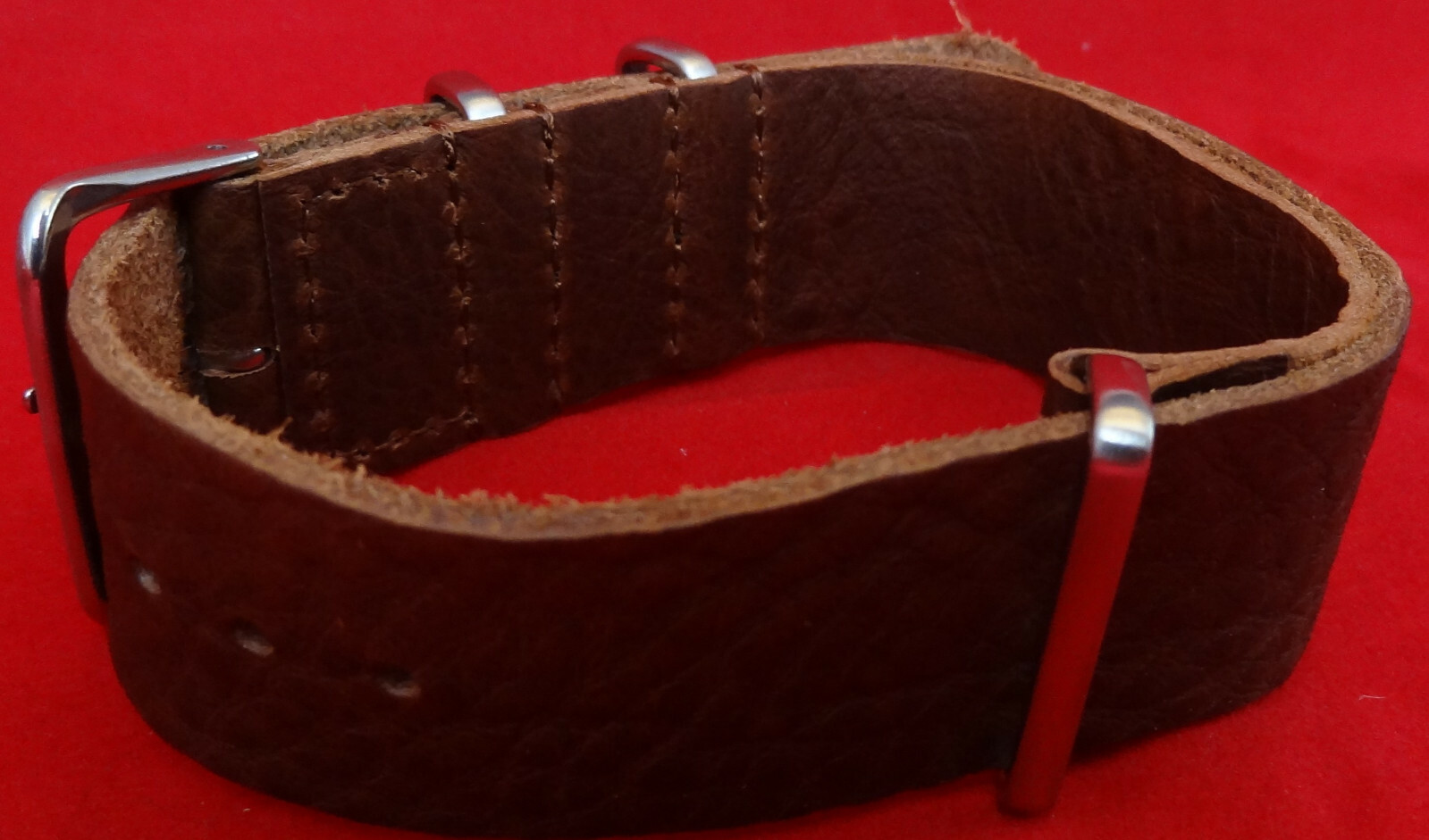 New Mens Easy ONE PIECE 22mm REGULAR TO EXTRA LONG Watch Band Brown Leather