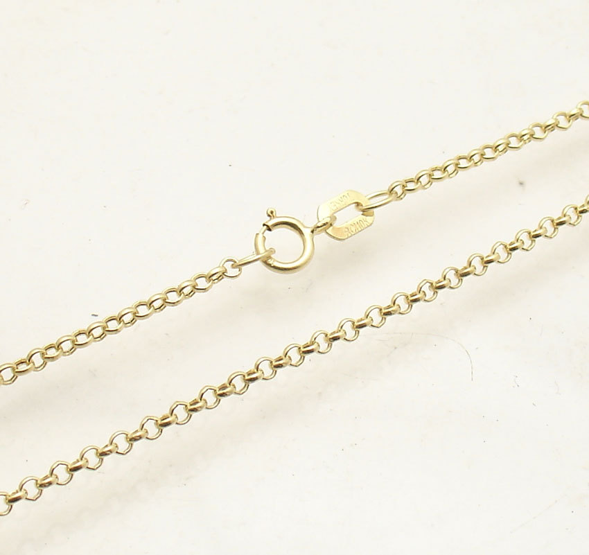 1.9mm All Shiny Round Rolo Cable Chain Necklace REAL Solid 14K Yellow Gold