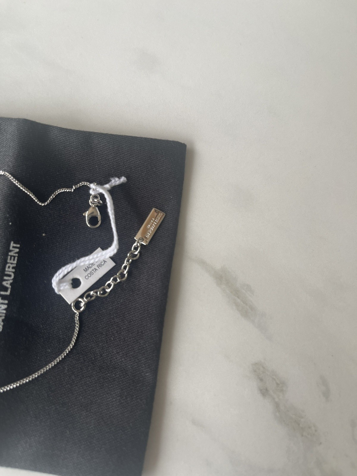 100% AUTHENTIC YSL Saint Laurent Cassandre Silver Bracelet SIZE M