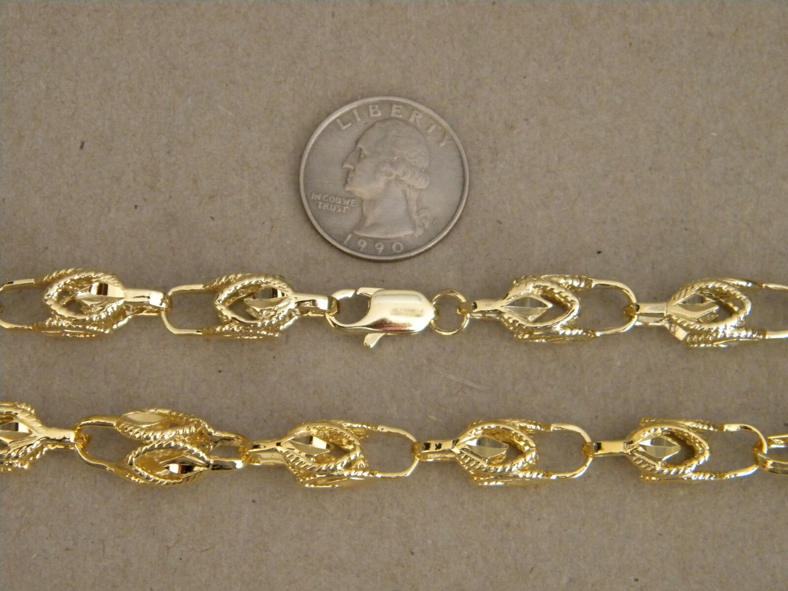 Men’s Lady’s Yellow Gold Plated Turkish Rope Chain 30in inch Long 9mm Wide New
