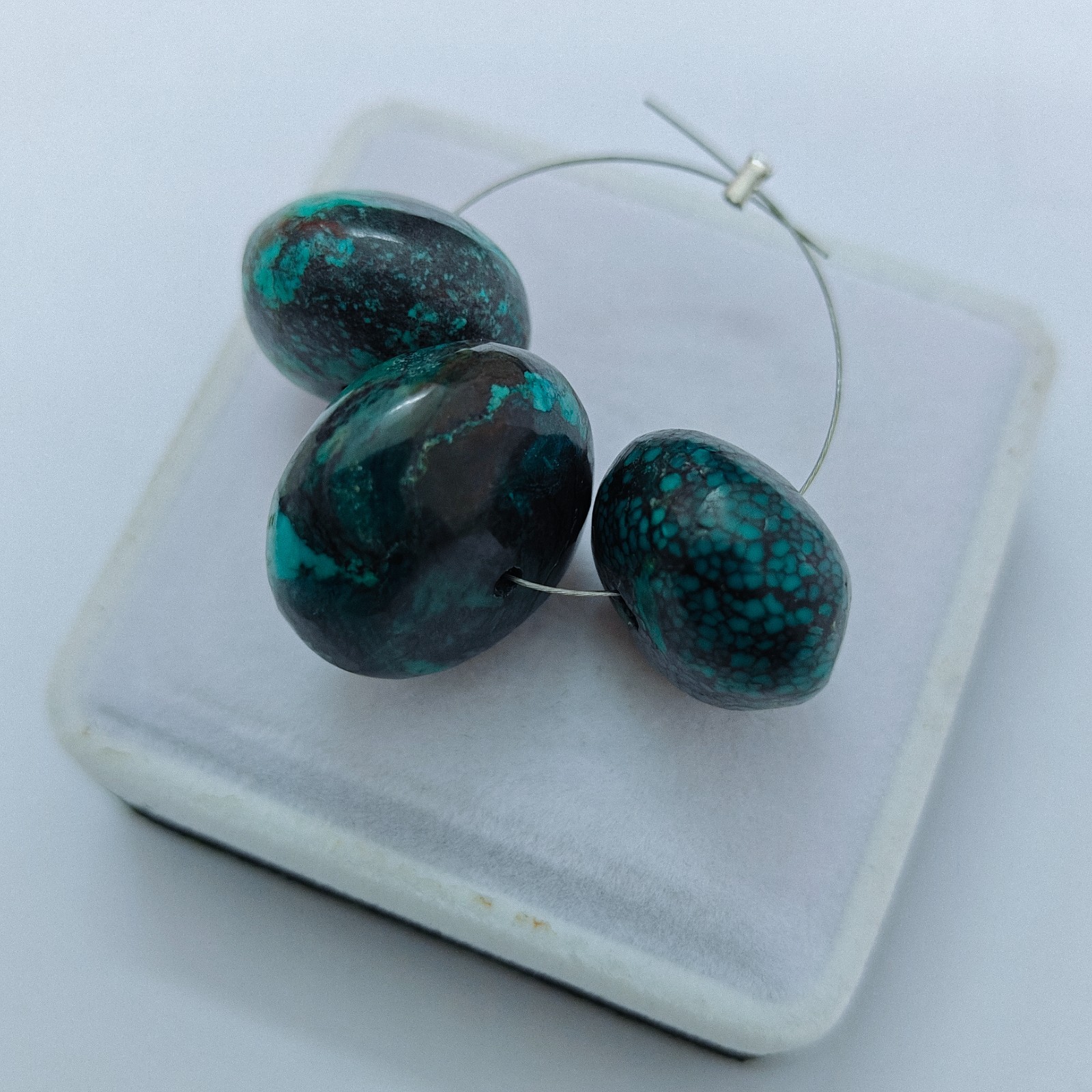 Hubie Turquoise Rondell Beads loose Gemstone For Jewellery Making Supply 83 Cts.
