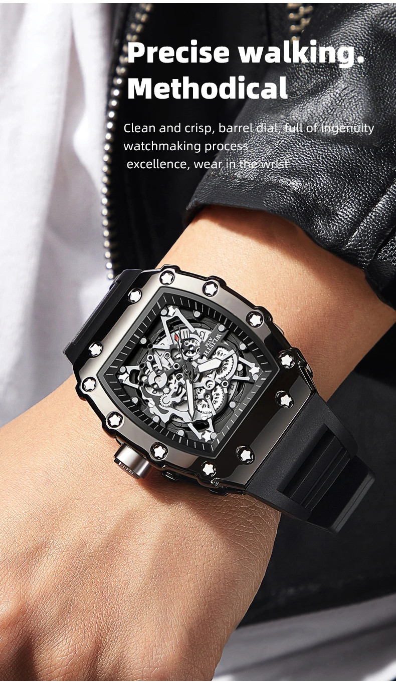Men’s Quartz Wrist Watch Large Dial Waterproof Sport Luminous Square Analog