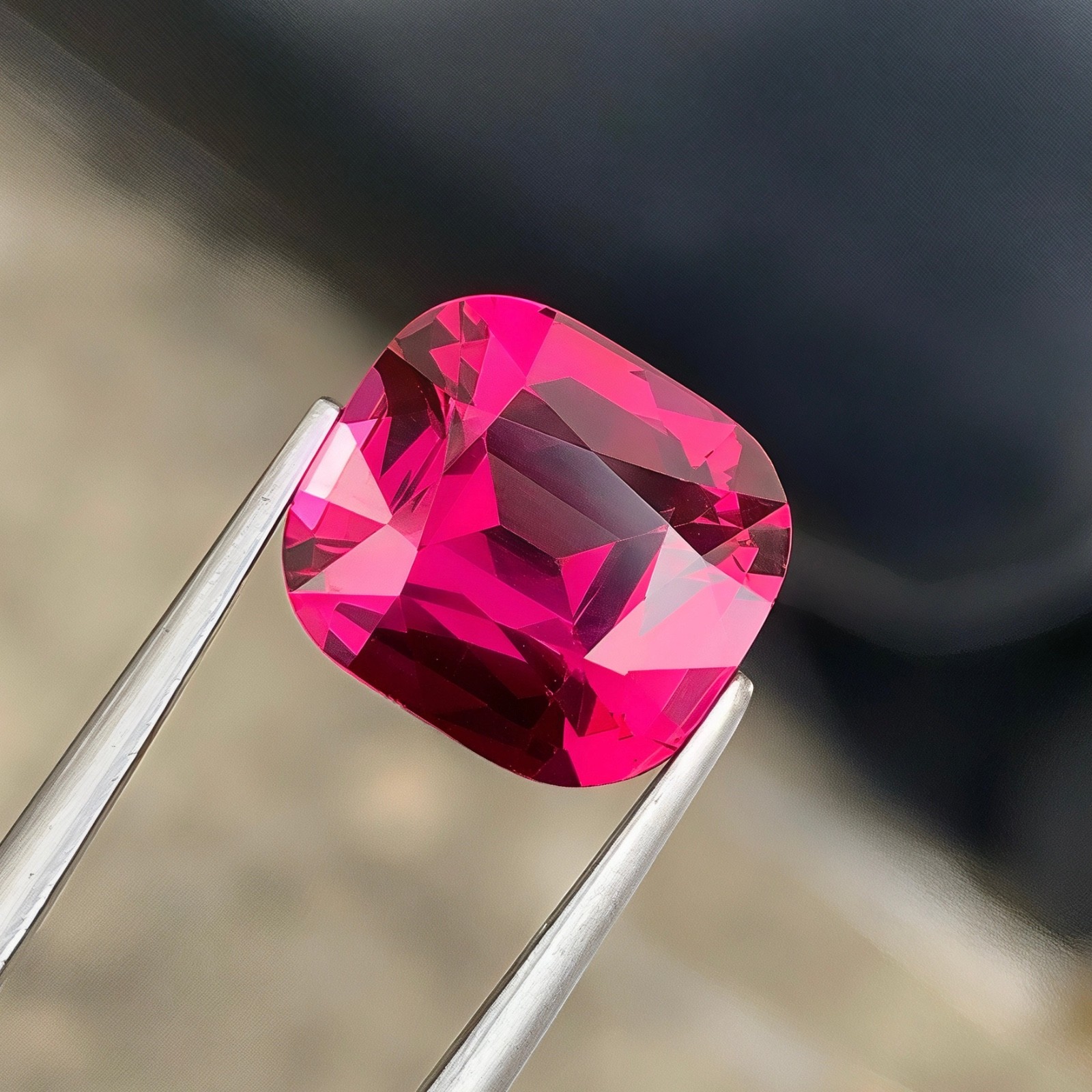 4.34 Carats Natural Rose Pink Garnet Stone Cushion Cut Tanzanian Gemstone