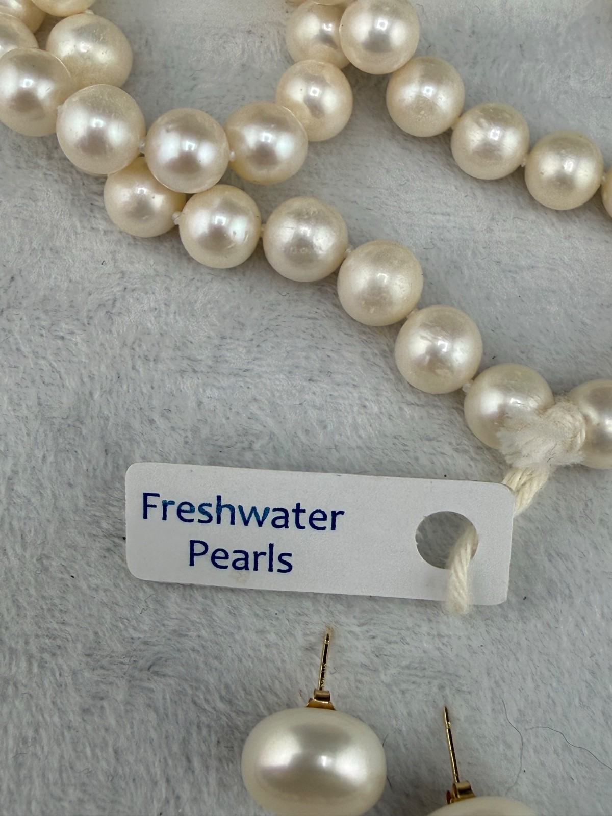 Vintage Honora Freshwater Pearl Necklace Pierced Earrings 36” Endless