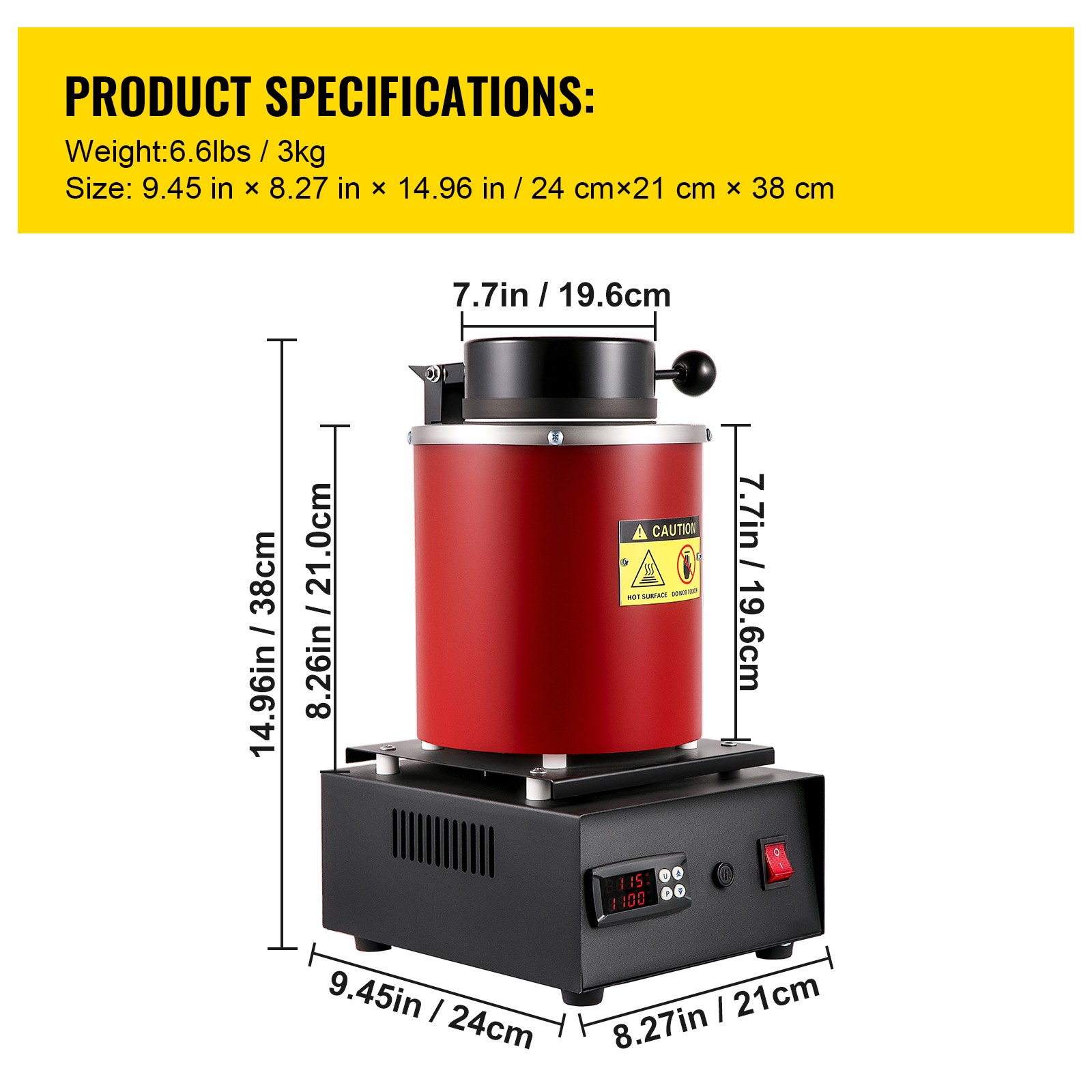 Uimoso Electric Gold Melting Furnace with Ceramic Crucibles and Ingot Mold