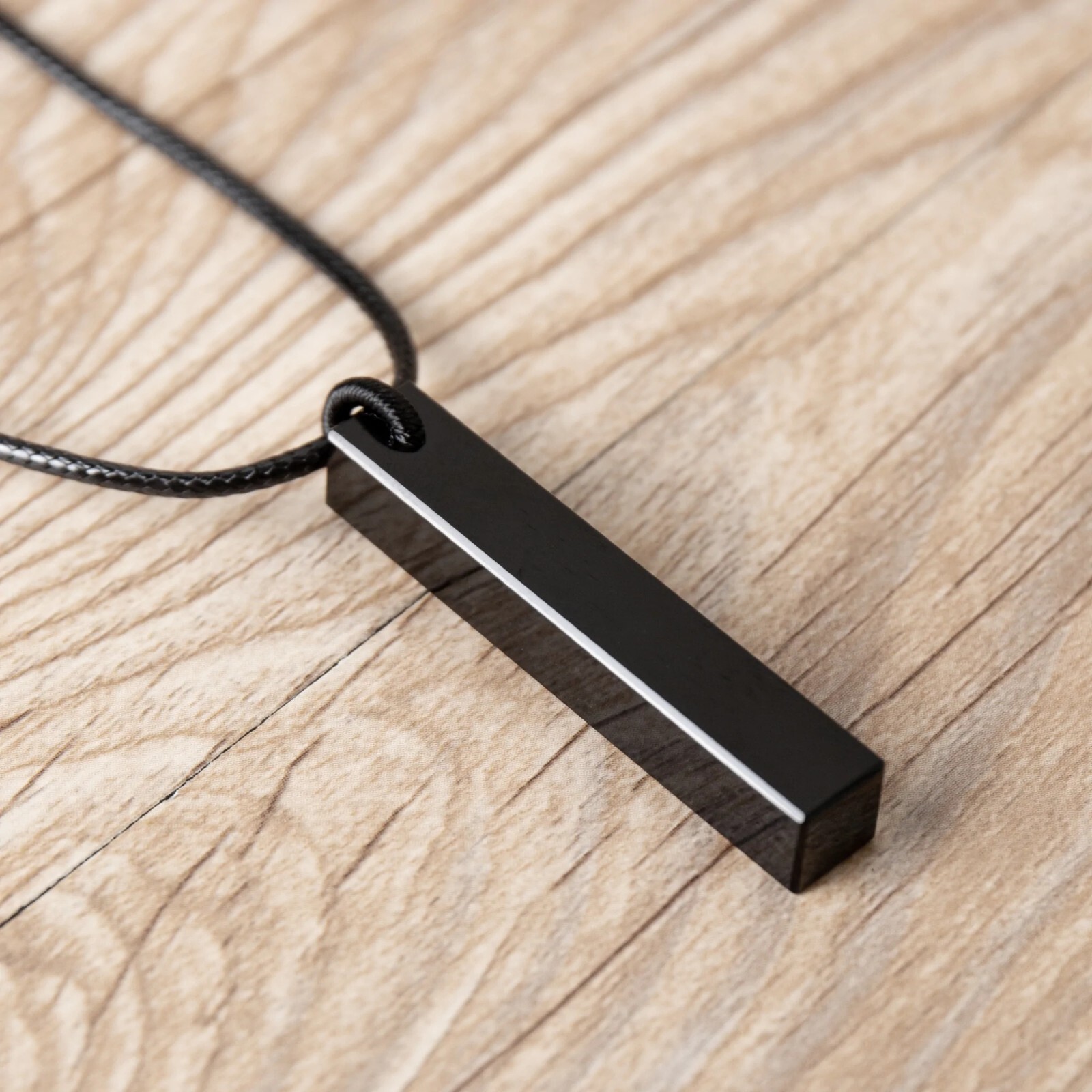 Healing Black Obsidian Bar Pendant Amulet Necklace Men Women Protection Jewelry#