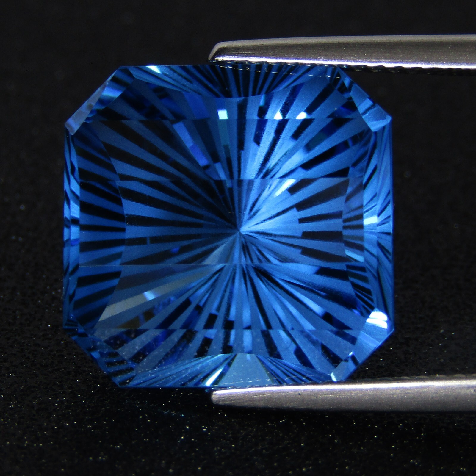 19.49Cts Wide-Eyed Natural Swiss Blue Topaz Cushion Fancy Missing Cut Gemstone