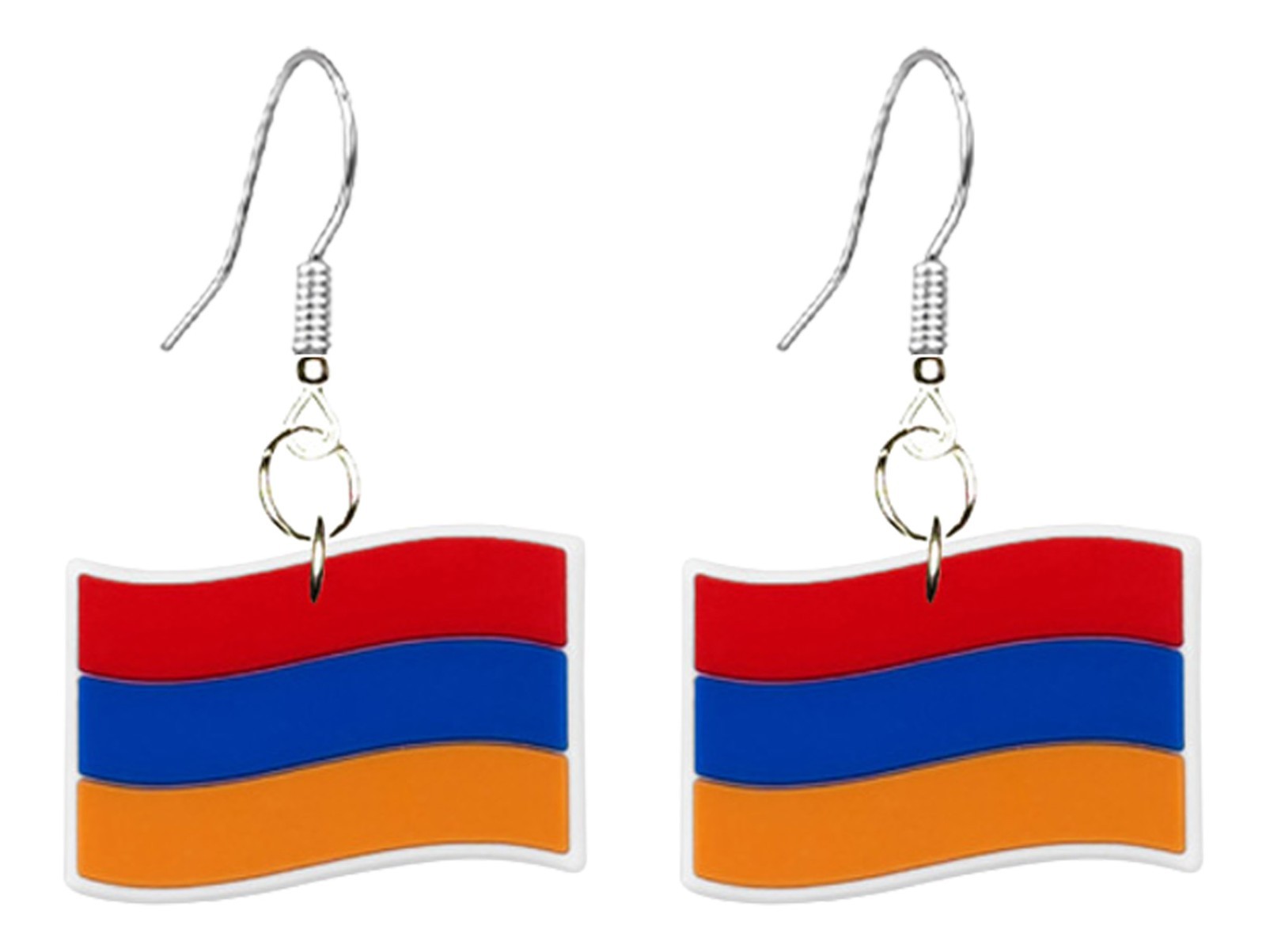 Armenia Flag Earrings Armenian Pride Red Blue Orange Dangle Earrings Gift