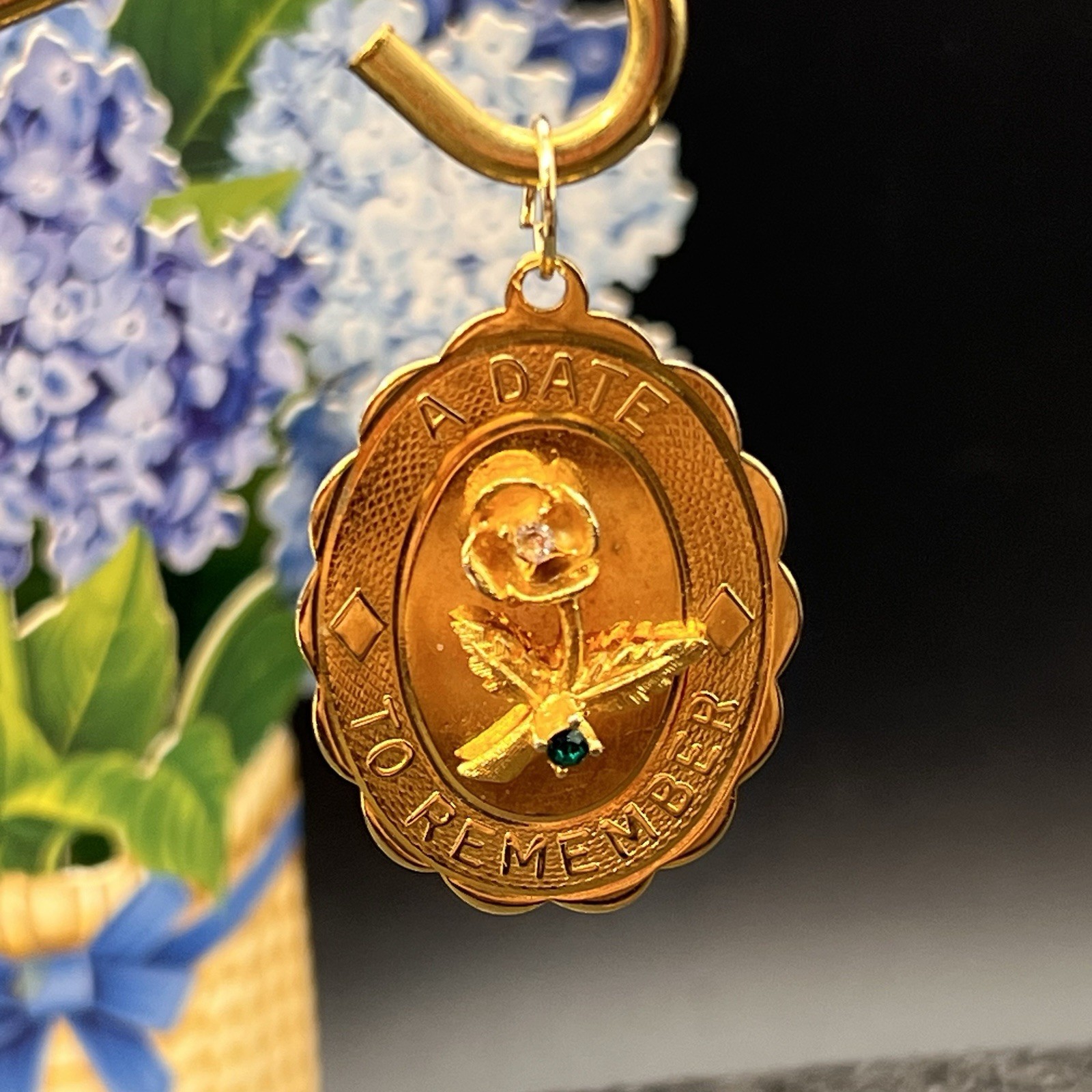 “Date to Remember” ROSE Vintage 1960s HOBCO House of Borvani for Charm Bracelet