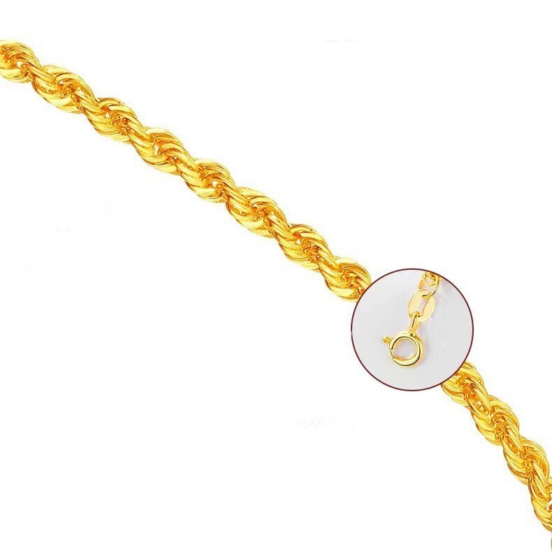 Stamped Au750 Solid 18k yellow Gold Necklace Women Rope Chain 46cm width 1mm