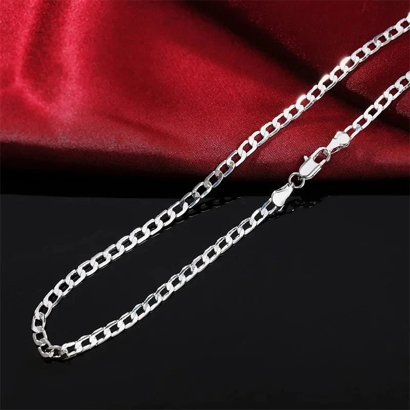 Genuine 925 Sterling Silver Curb Chain Necklace Lobster Clasp 16″-30″ Gifts UK