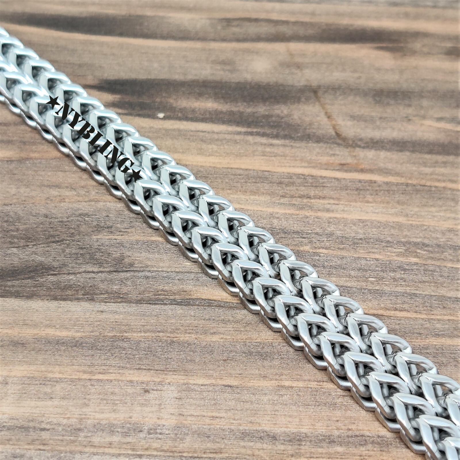 Stainless Steel Bracelet Meshed Woven Curb Chain Cuban Link Wristband Men Women