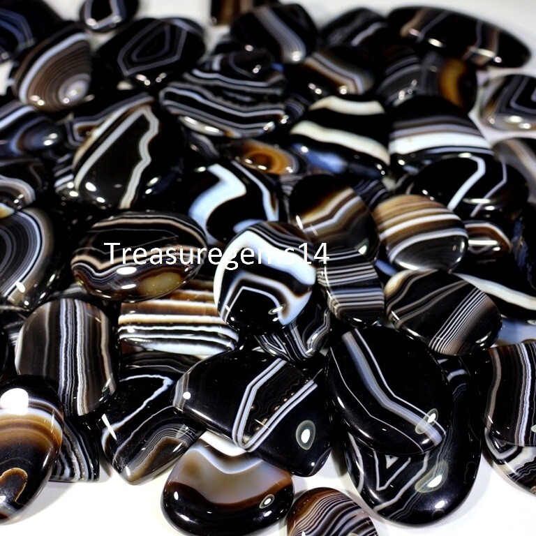 250 Crt WHOLESALE LOT TUXEDO AGATE-HAKIK-HAQIQ CABOCHON GEMSTONE AAAA
