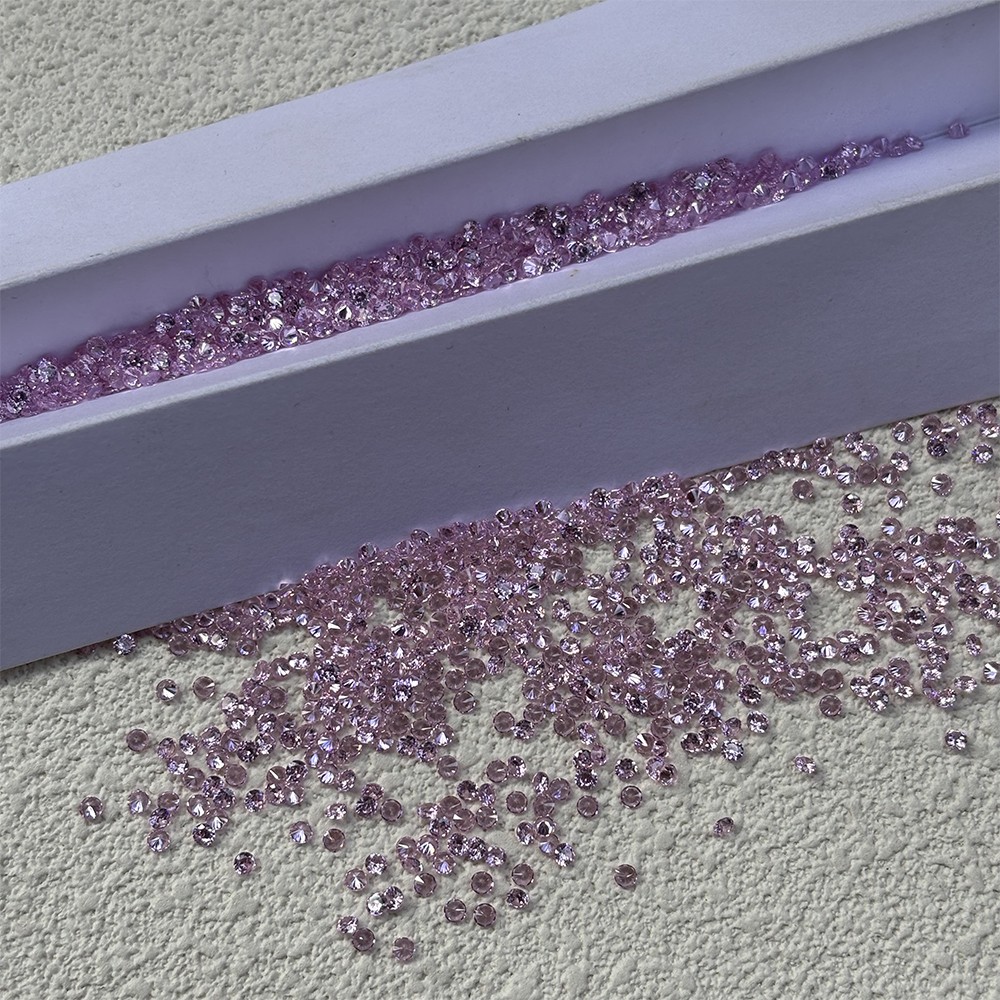 High Quality Loose Zirconia 1000pcs Pink Round Cut 0.8mm-10mm for Jewelry