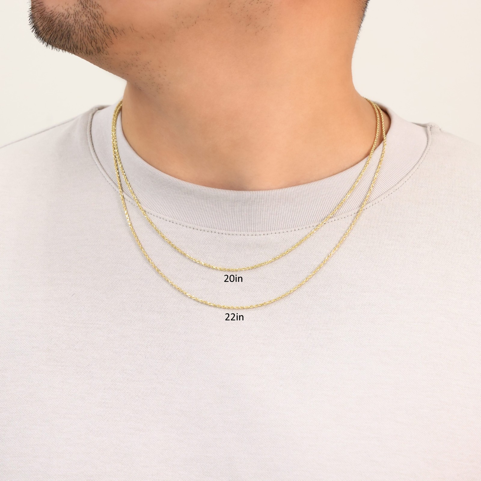 14K Yellow Gold 1mm-10mm Diamond Cut Rope Chain Necklace Mens Women 16″- 30″