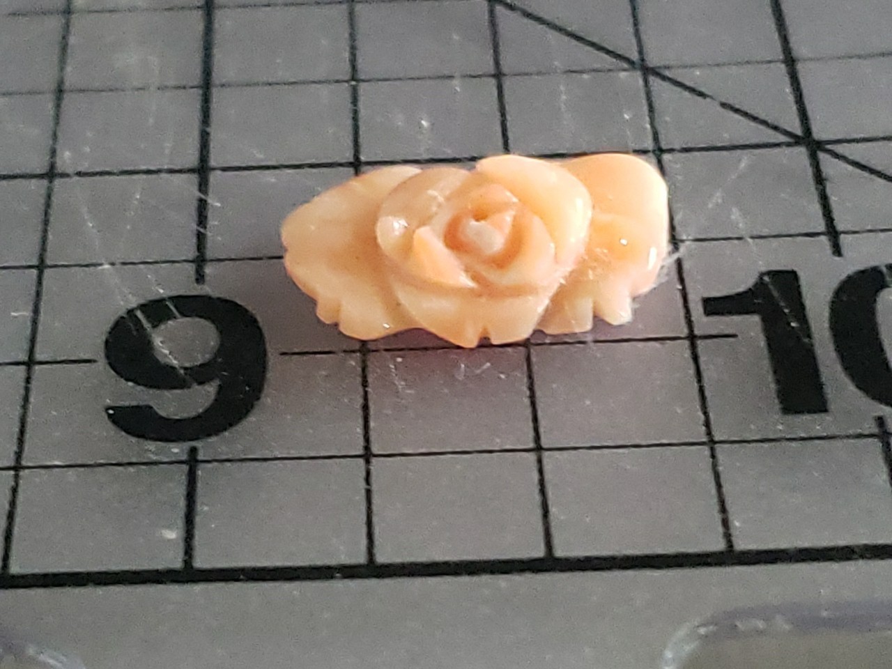 Vintage Hand Carved Pink Coral Floral Rose Loose Gem Jewelry Projects 15mm