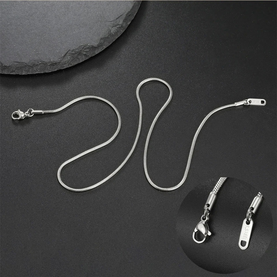 Stainless Steel Snake Chain Necklace 0.9-2mm Choker Link Men Women Gift