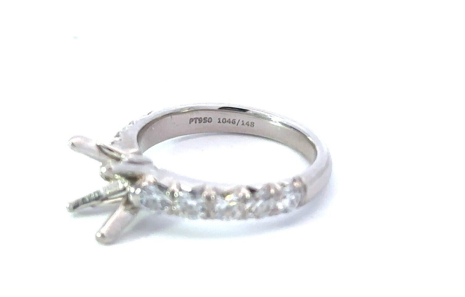 J.B. STAR Designer Platinum 950 0.90ctw Diamond Semi-Mount Ring w/cert 1046/148
